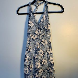 Vintage Hawaiian floral halter dress